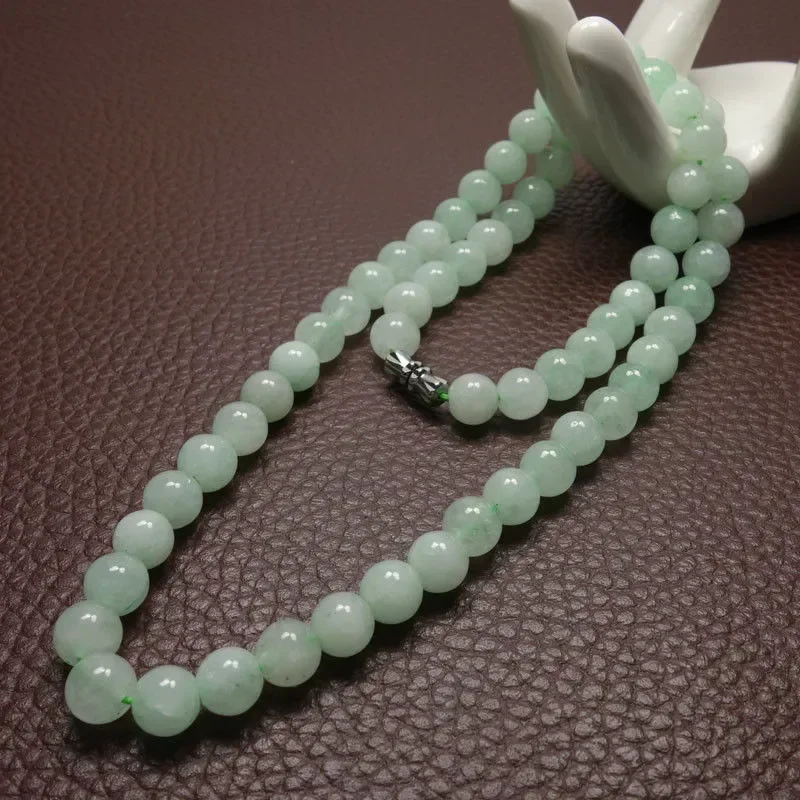 Beading - 8-10mm Green A Emerald Beads Necklace
