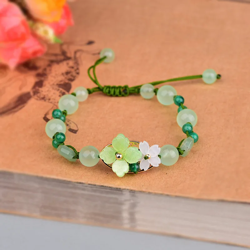 Green Jade Flower Bracelet Amu - Beading recension och pris