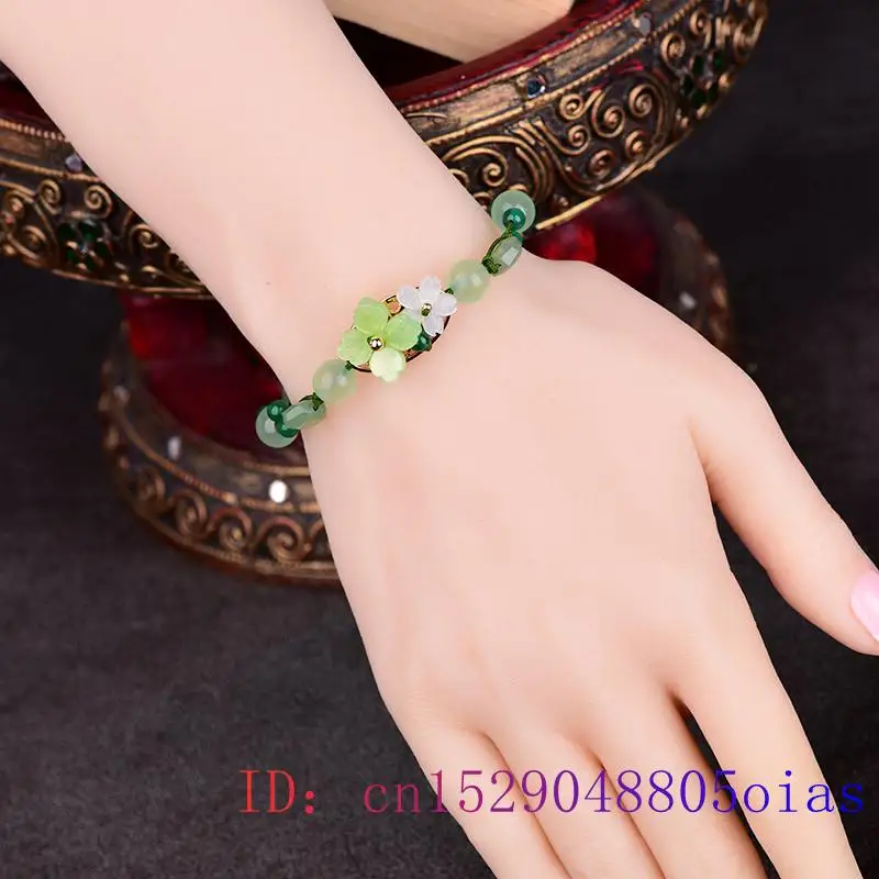 Green Jade Flower Bracelet Amu - Beading recension och pris