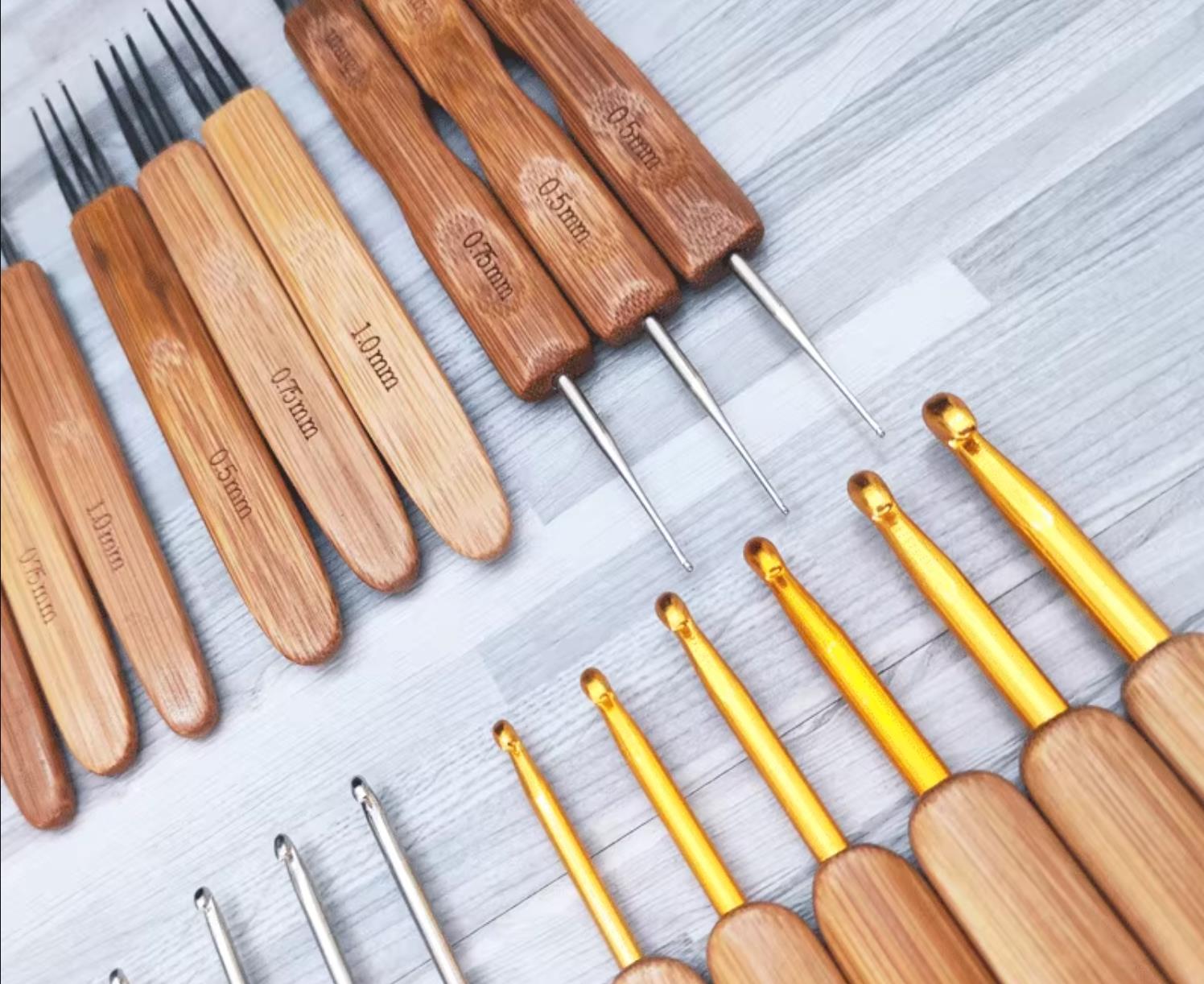 Bamboo Wooden Handle Crochet H - Wooden Crochet Hooks Ergonomic Handle recension och pris
