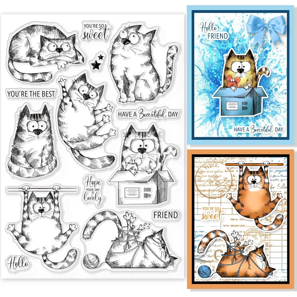 8.3x5.8in Cat Clear Stamps Lov - Clear Silicone Stamps For Card Making recension och pris