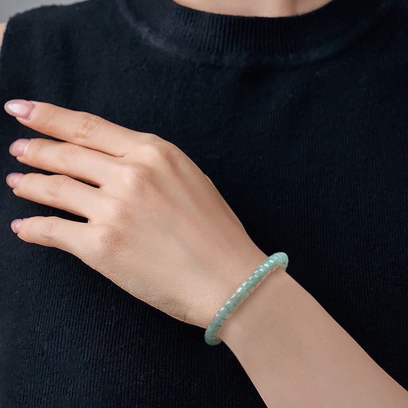 Natural Grade A Jadeite Blue W - Beading recension och pris