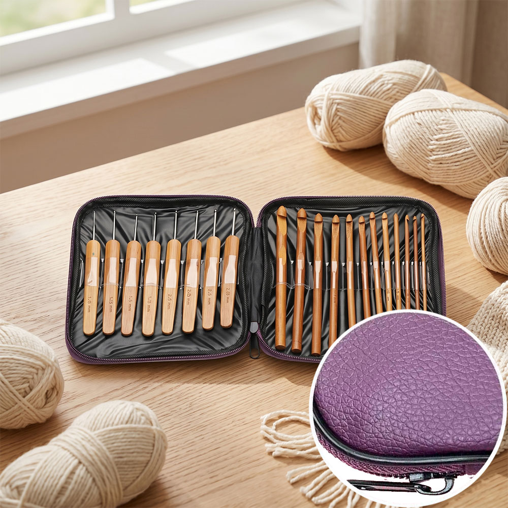 74pcs Bamboo Crochet Hooks Set - Sewing recension och pris