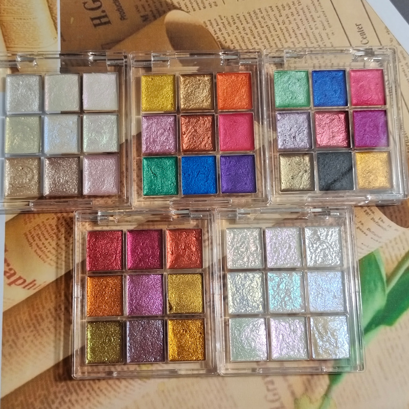 9 color Nail Solid Pigment Aur - Watercolor Paint Set Solid Pigment recension och pris