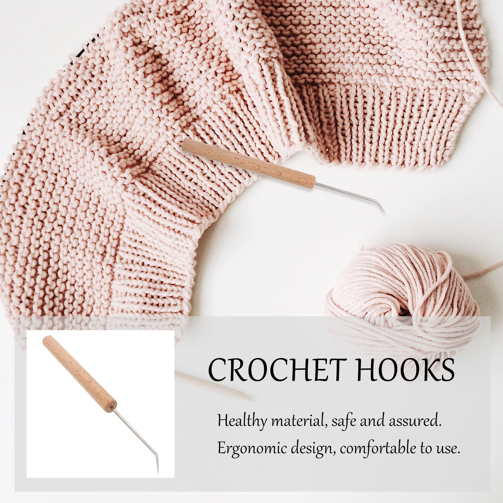 1Pcs Premium Wooden Crochet Ho - Wooden Crochet Hooks Ergonomic Handle recension och pris