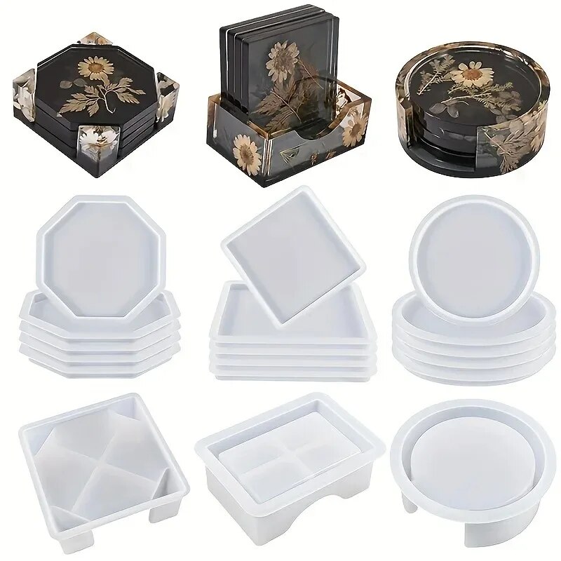 Coaster Resin Molds Set Includ - Silicone Epoxy Resin Molds Set recension och pris