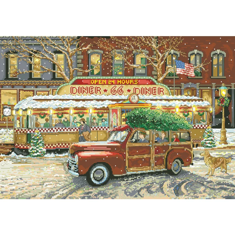 [[CC5130-66 Route Christmas Re - Cross Stitch Stamped Kits Beginners recension och pris