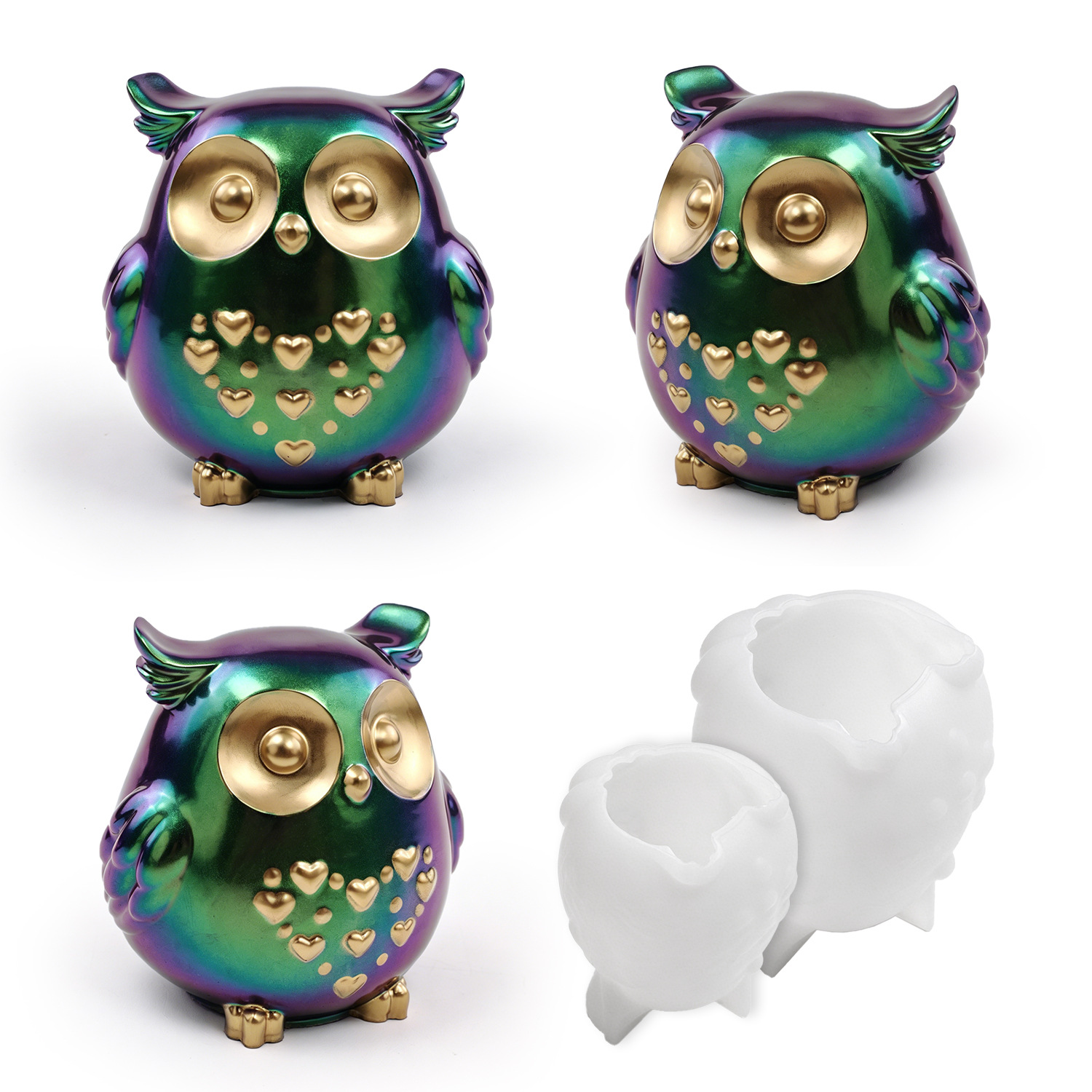 2PCS Owl Silicone Mold Set - L - Silicone Epoxy Resin Molds Set recension och pris